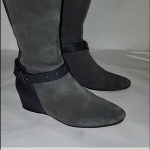 Naked Feet wedges over knee riding boots hidden heel